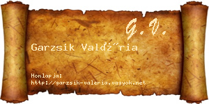 Garzsik Valéria névjegykártya